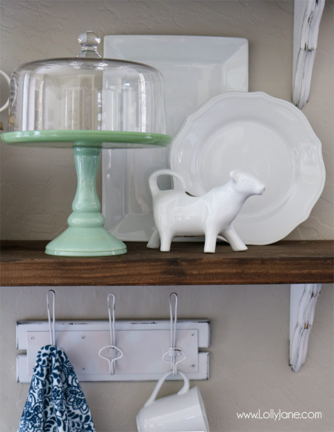 farmhouse chic dining room shelves - Lolly Jane