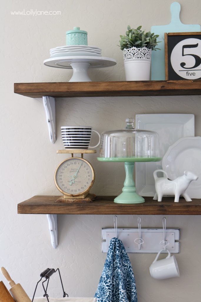 Farmhouse Chic Dining Room Shelf decorating ideas... love!