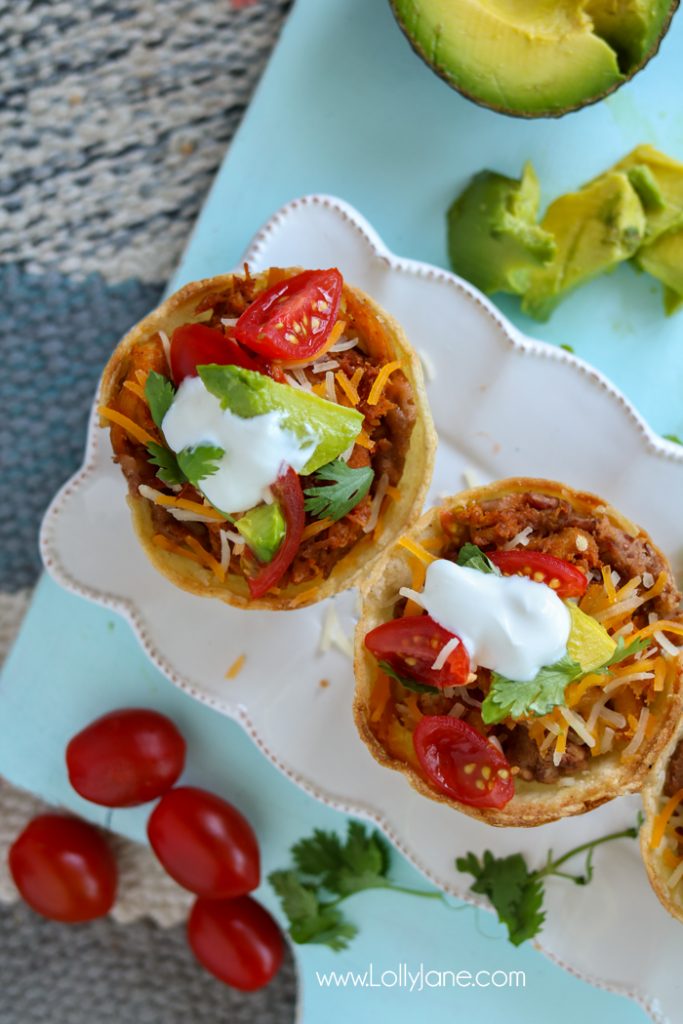 Quick & Easy TACO CUPS.. so good! Made in under an hour and great for kid size or pile them up for adults!