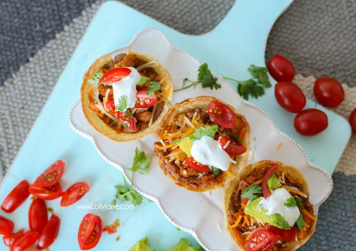 Quick & Easy TACO CUPS.. so good! Made in under an hour and great for kid size or pile them up for adults!