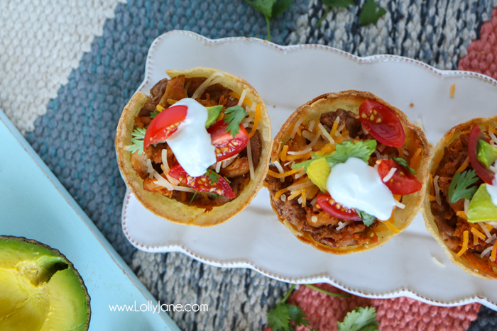 Quick & Easy TACO CUPS.. so good! Made in under an hour and great for kid size or pile them up for adults!