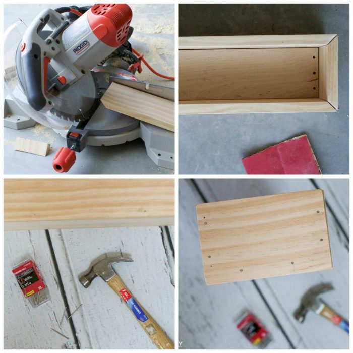 DIY Wood Caddy tutorial. Step by step to make this easy homework caddy, great way to coral your kids school supplies! Love this easy wood caddy tutorial!