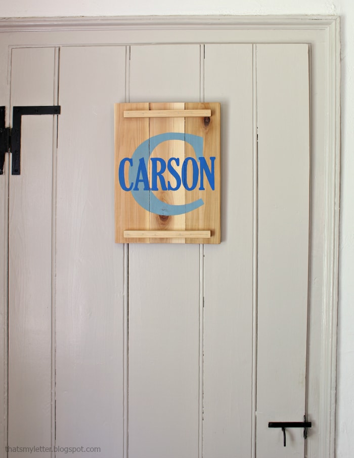 DIY Cedar Name Plaque