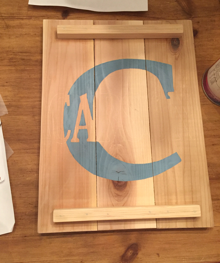 DIY Cedar Name Plaque. Super cute for wall art or door hanger and FAST to make and personalize!