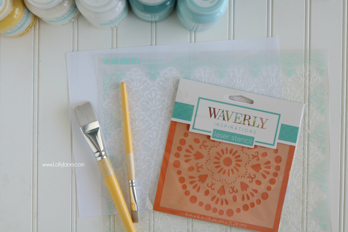 Love these Waverly paints! Check out the easy DIY Stenciled Painted Sign, cute!