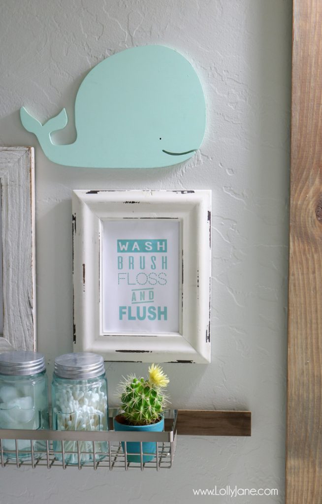 Kids Bathroom Organization Ideas + Free Printable Bathroom Art