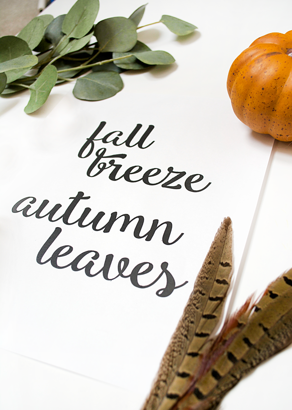 fFall Breeze Autumn Leave free printable. Love this free fall art! Such a pretty fall digital download!