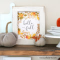 Gorgeous 3-pack of printable fall art! Choose from "Hello Fall", "Gather" or "Thankful, Grateful and Blessed"