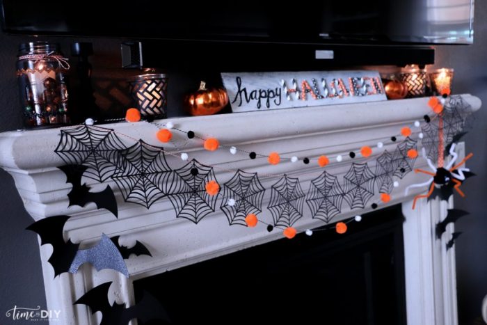 Fun colorful Halloween mantel!