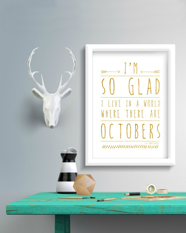 Love this world of Octobers free printable! Cute fall free print!