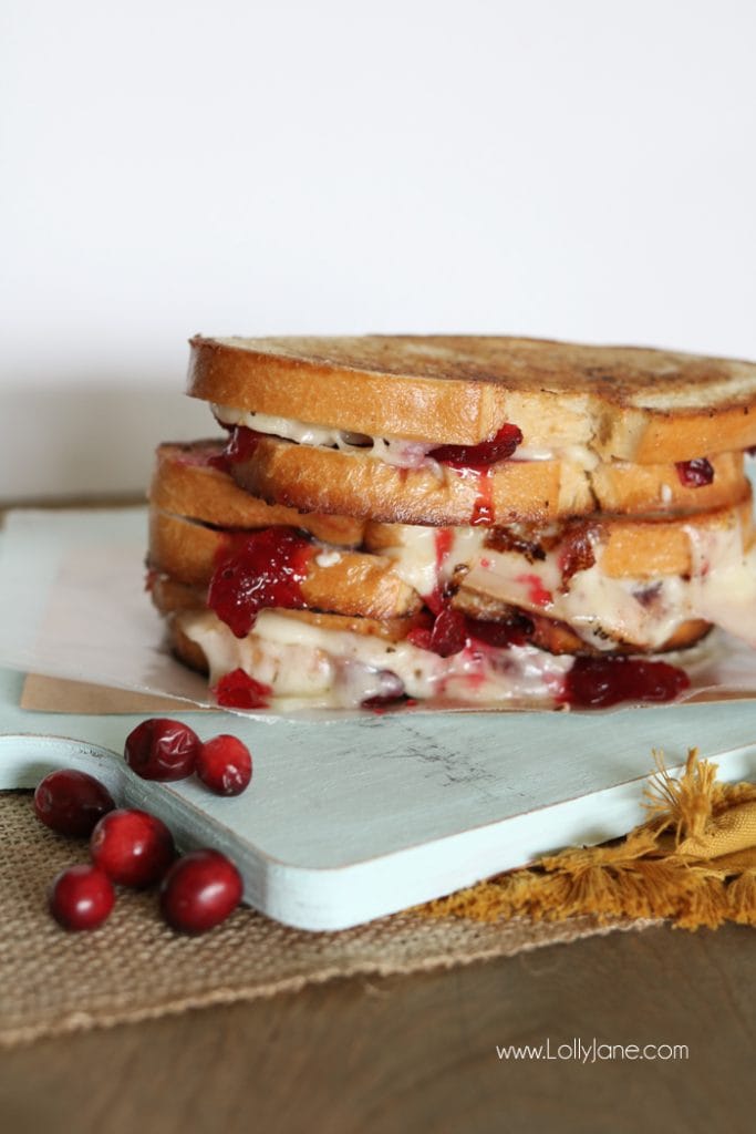 Melt-in-your-mouth Cranberry Turkey Grilled Cheese Sandwich, great way to use Thanksgiving leftovers!