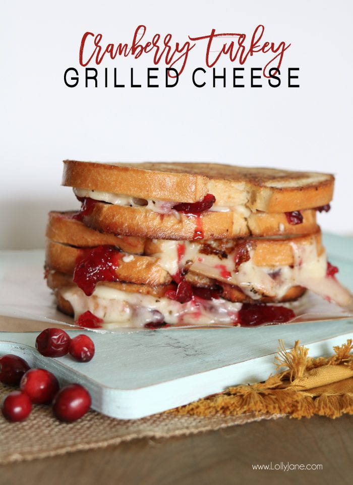 Melt-in-your-mouth Cranberry Turkey Grilled Cheese Sandwich, great way to use Thanksgiving leftovers!