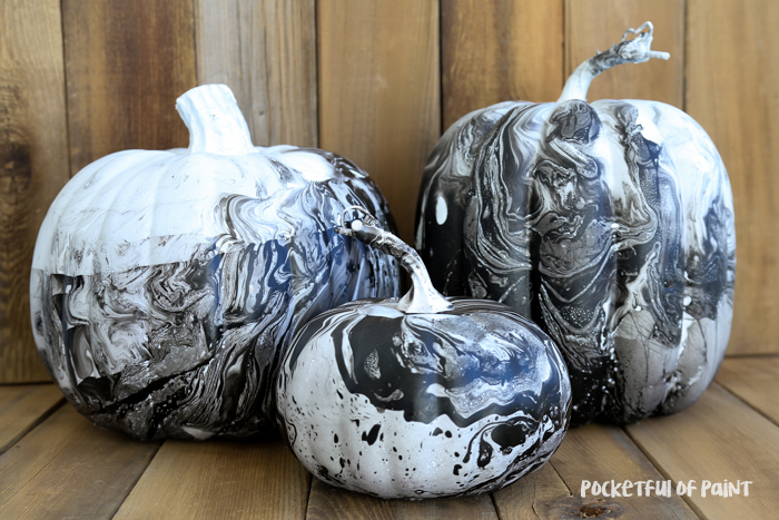 DIY Marble Pumpkins, fun Halloween decor to make with the kids!