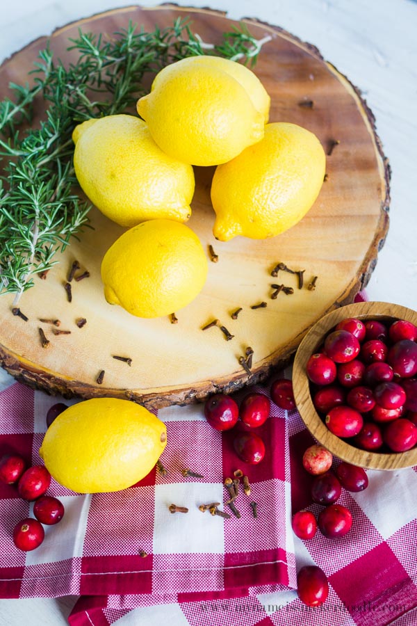 Easy Citrus Holiday Stovetop Potpourri recipe. Fill your home with the yummy smells of the holidays! Love this natural air freshener to spice up your holiday by simmering these simple ingredients.