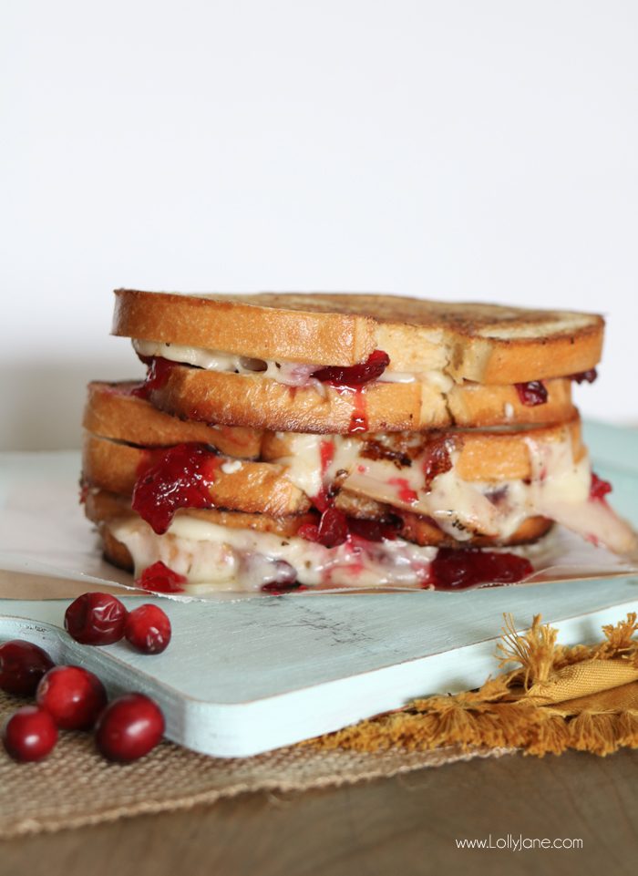 Melt-in-your-mouth Cranberry Turkey Grilled Cheese Sandwich, great way to use Thanksgiving leftovers!