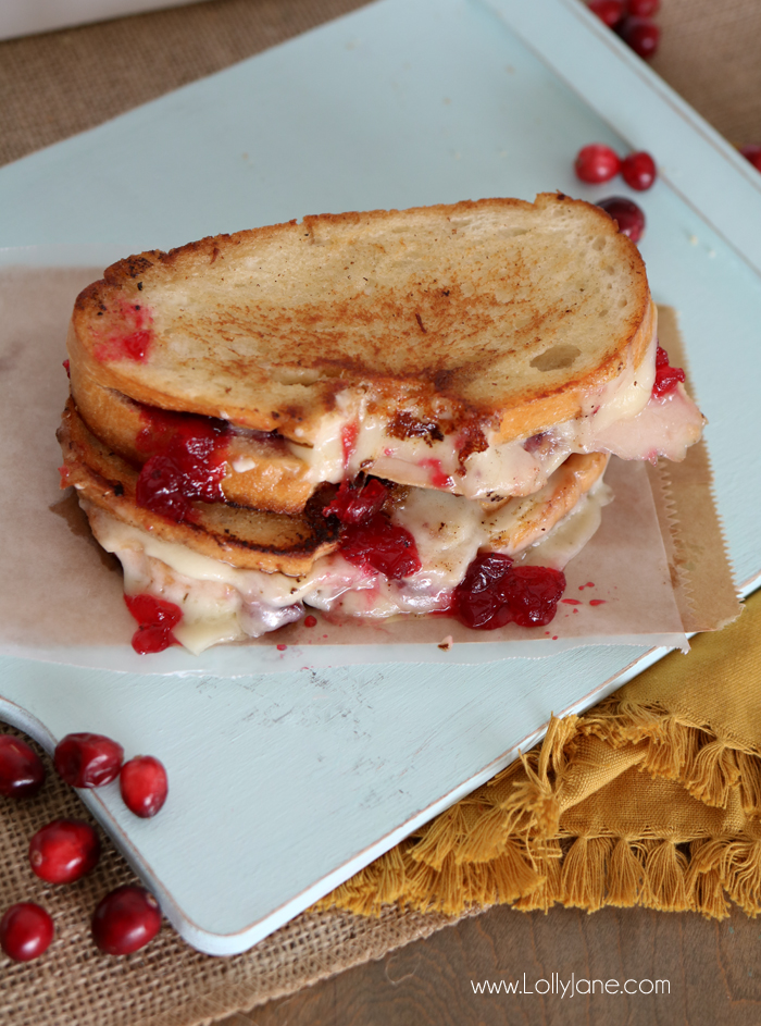 Melt-in-your-mouth Cranberry Turkey Grilled Cheese Sandwich, great way to use Thanksgiving leftovers!