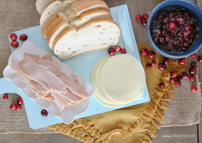 Melt-in-your-mouth Cranberry Turkey Grilled Cheese Sandwich, great way to use Thanksgiving leftovers!