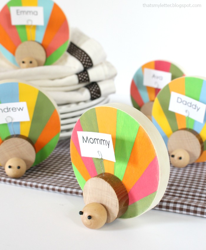 DIY Wood Turkey Place Card Holders - Lolly Jane