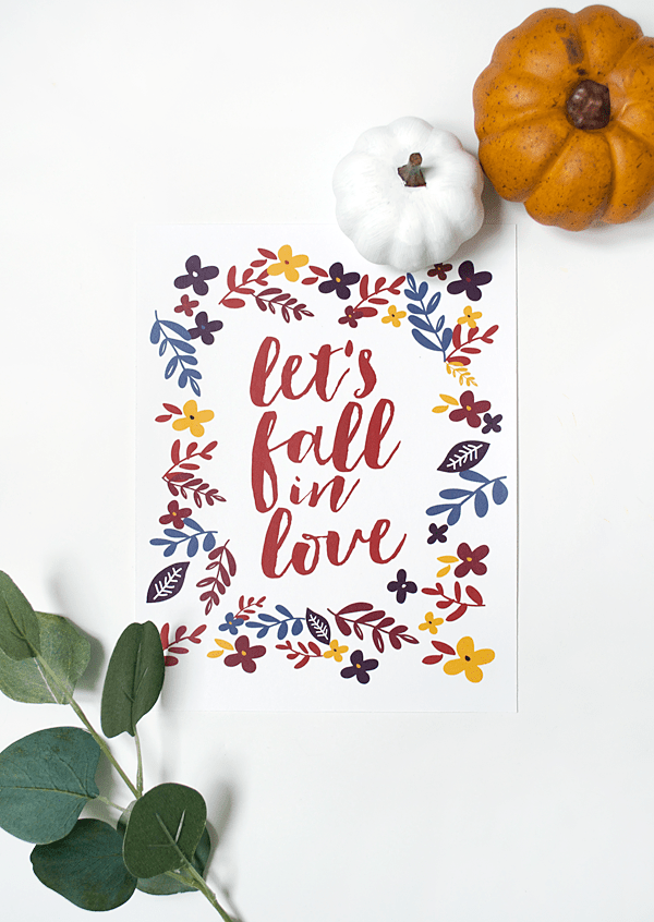 Let’s Fall in Love free printable