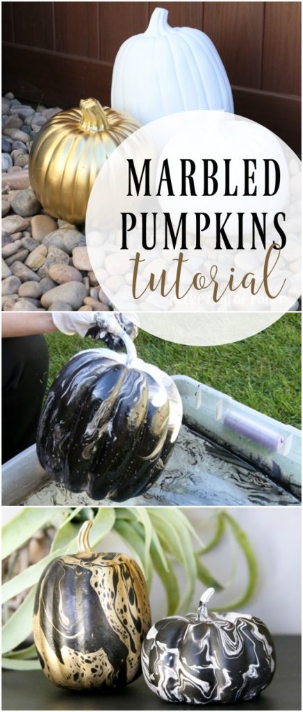 DIY Marble Pumpkins, fun Halloween decor to make with the kids!