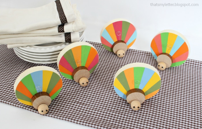 DIY Wood Turkey Place Card Holders