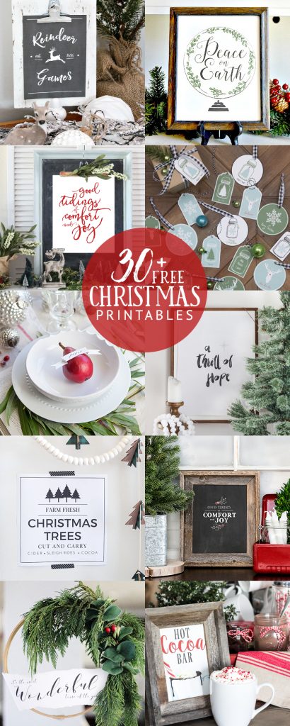 30 FREE Christmas printables! Find one to fit your decor style!