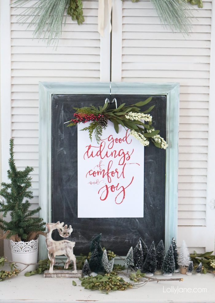 FREE "Good Tidings of Comfort and Joy" printable, perfect to frame or turn into a greeting card for the holidays! Merry Christmas!