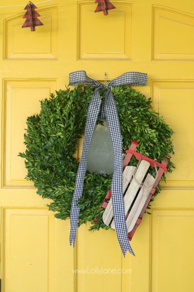 diy sled wreath