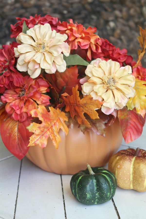 Pretty floral pumpkin vase!