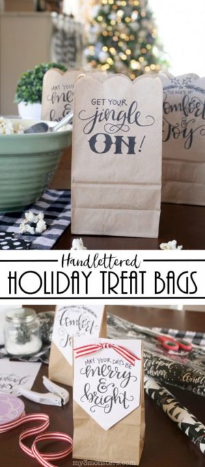 Handlettered Holiday Treat Bags - Lolly Jane