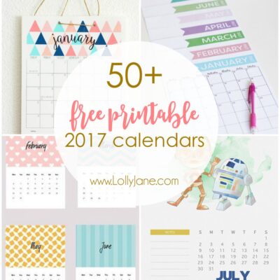 50+ 2017 FREE printable calendars