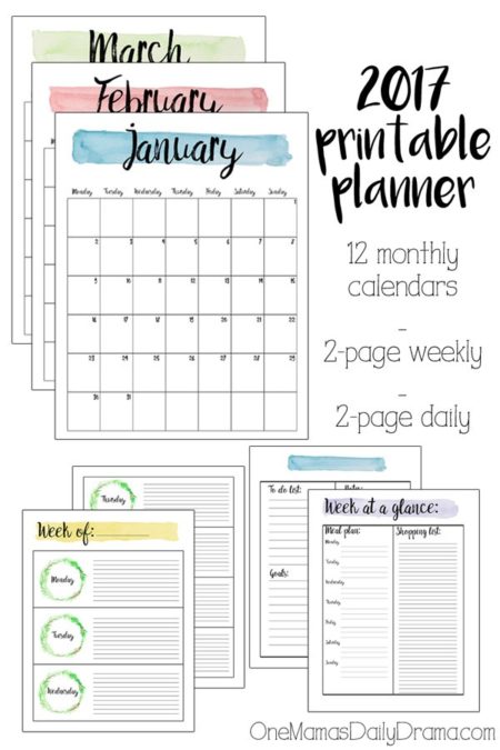 50+ 2017 FREE printable calendars - Lolly Jane