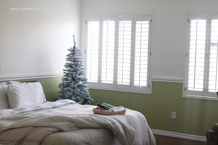 Cozy Christmas Master Bedroom... click to see the beautiful "after" all decked out!