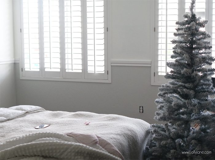 Cozy Christmas Master Bedroom... click to see the beautiful "after" all decked out!