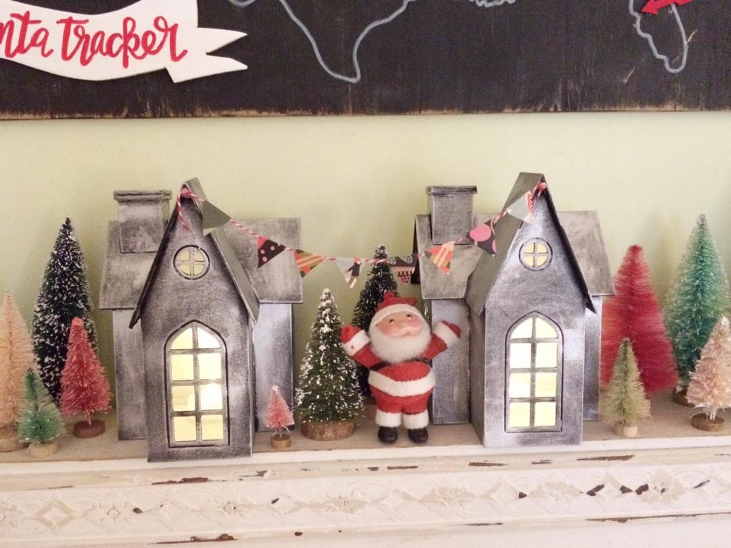 diy faux zinc Christmas village houses