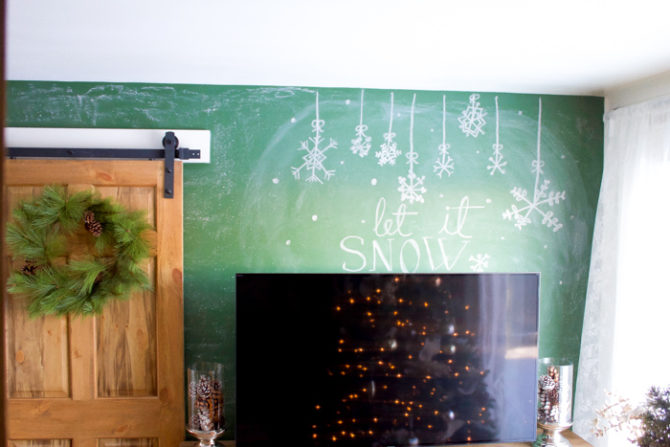 easy winter chalkboard design