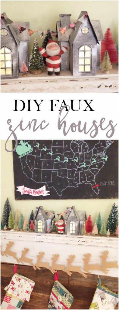 DIY Zinc Christmas Village Houses tutorial, so darn cute! I can't wait to make these!!