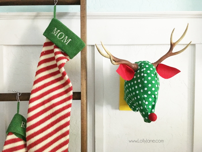 fabric reindeer head wall art