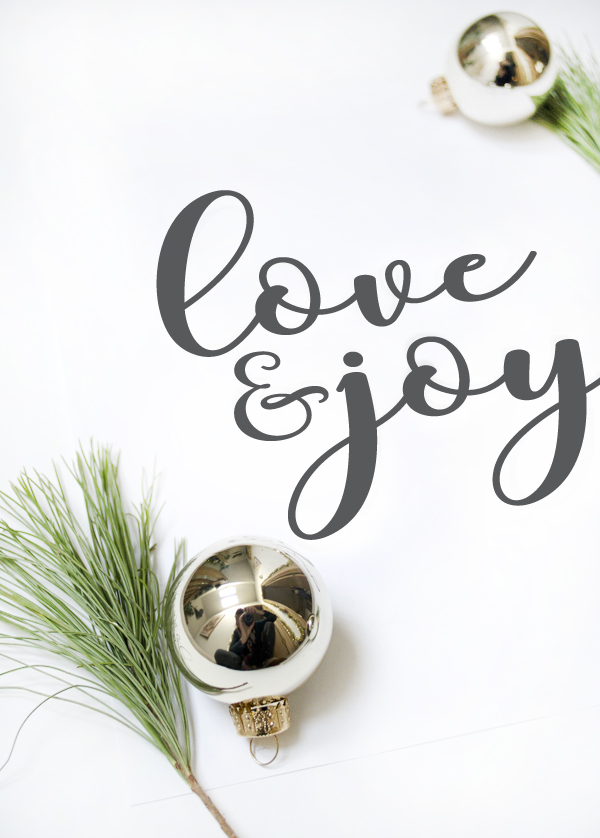 Love and Joy free print! Adore this love and joy Christmas printable, such a cute free digital download for easy Christmas decor!