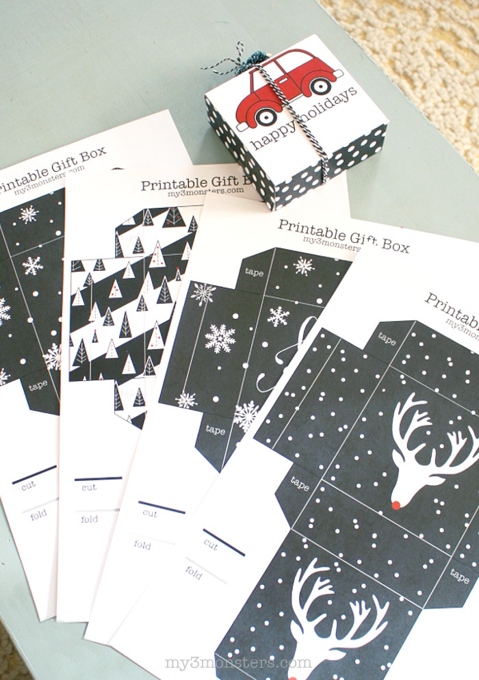 Print and Fold Christmas Gift Boxes - Free Printable - Picklebums