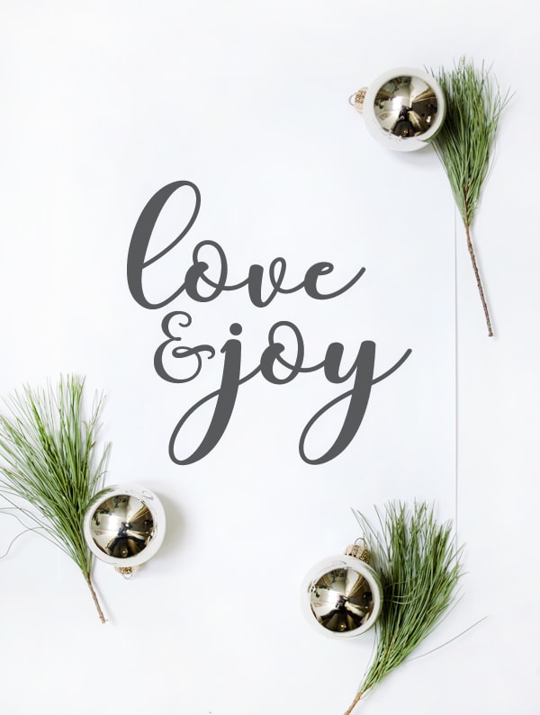 Free Love and Joy Christmas Printable