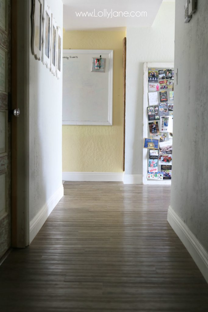 Love these vinyl floors from @GoHaus. They look great in my farmhouse style home! Adore these hall floors.