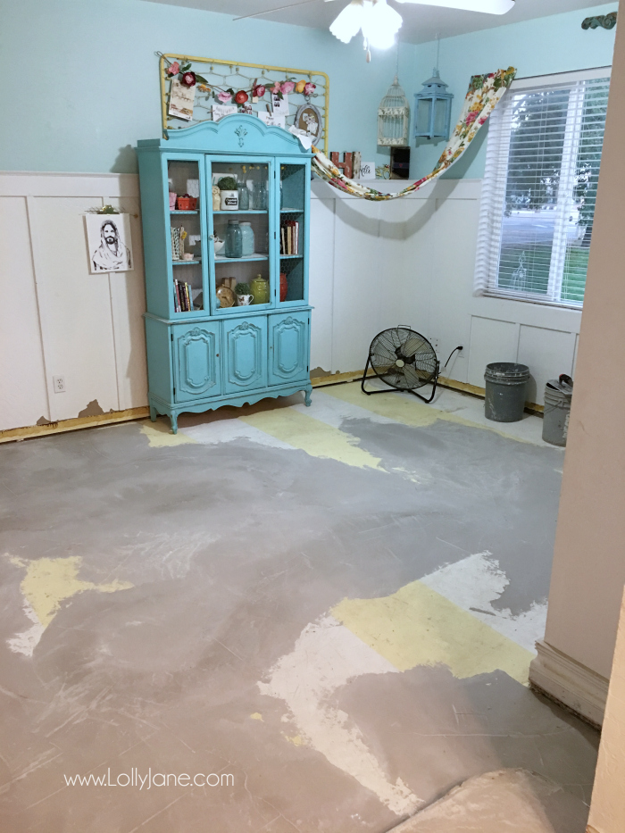 How to find the right flooring installers. Love this concrete to vinyl flooring makeover!