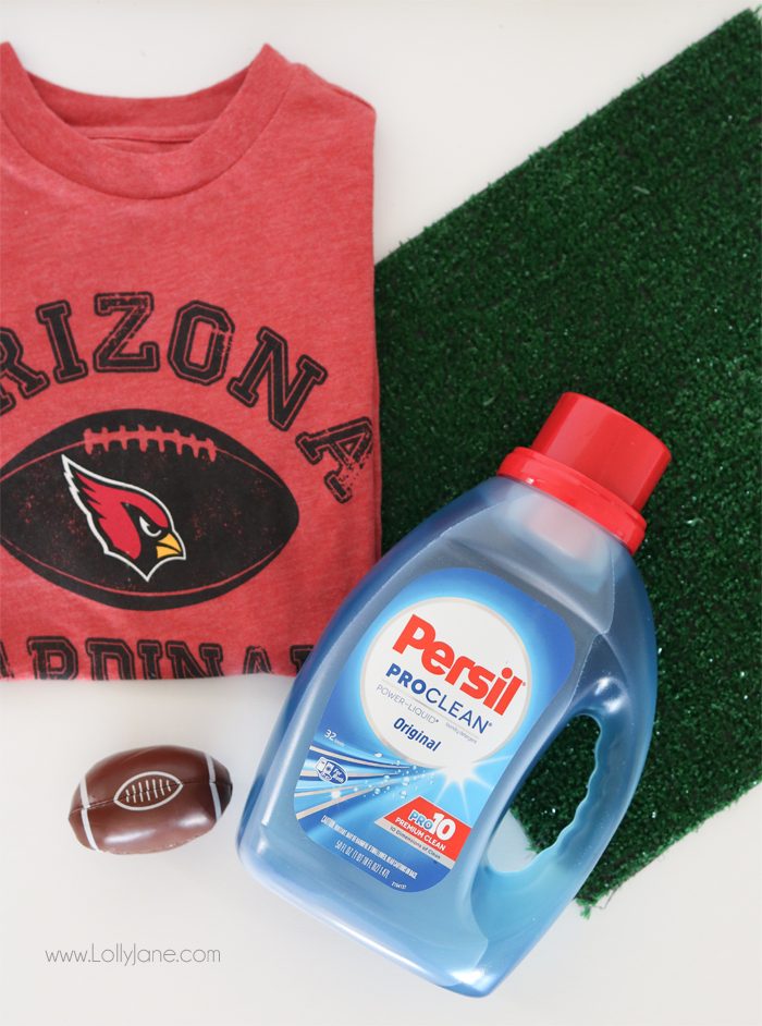 Clean up from messy Game Day crafts are a cinch to clean up with the power of Persil Pro Clean!