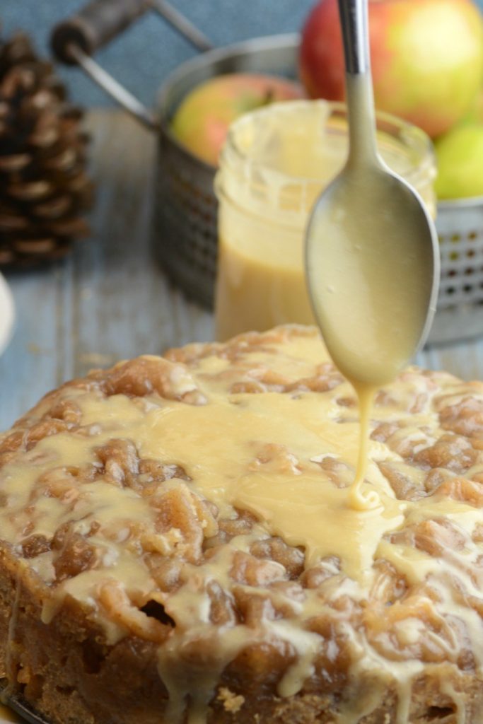 Instant Pot Dessert Recipes - apple crisp with salted caramel icing 