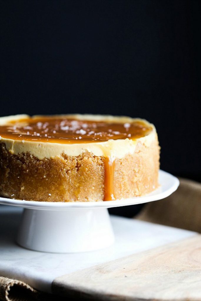 Instant Pot Dessert Recipes - salted caramel cheesecake 