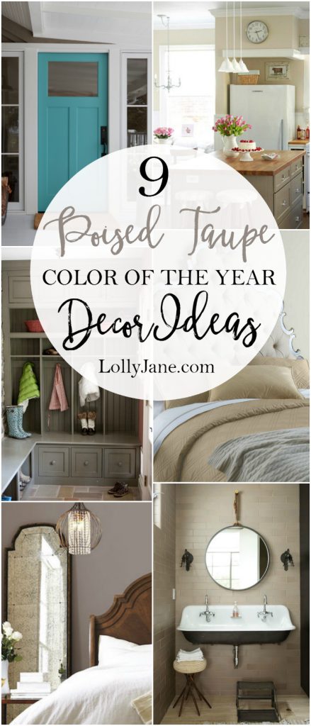 9 Poised Taupe color of the year decor ideas! Lots of pretty inspiration for this usually bland color.