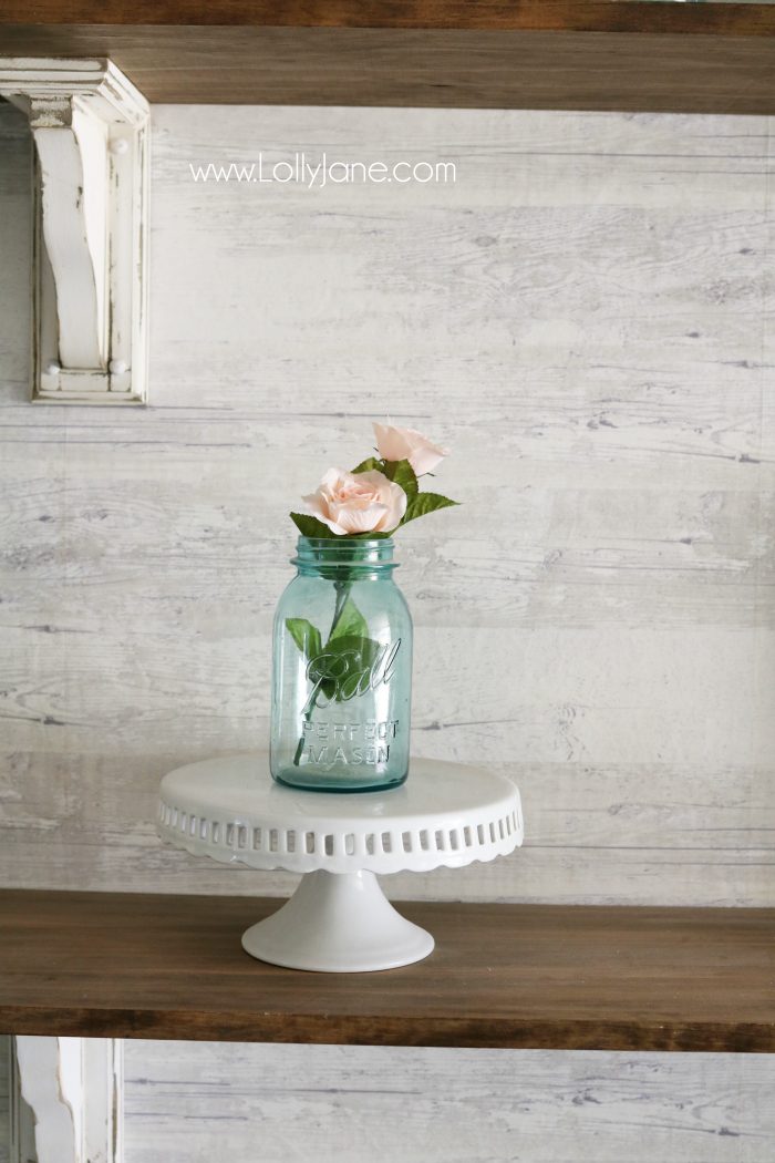 Valentine's Day shelves. Love the pink and aqua Valentine's Day mantel. Simple VDay decor ideas!