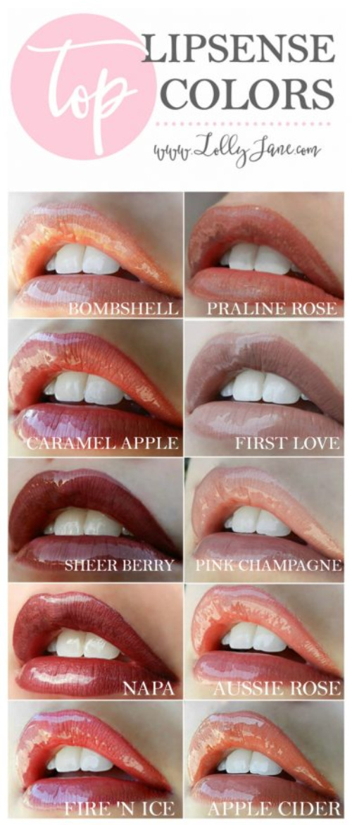 Lipsense Gloss Color Chart 9289