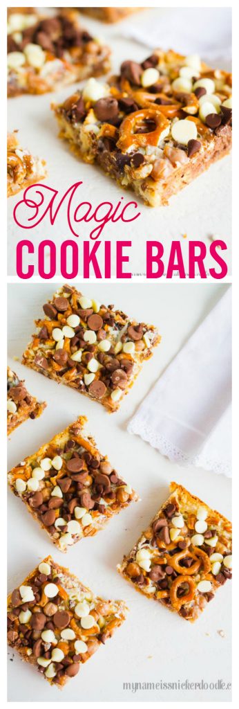 Magic Cookie Bars with Caramel and Pretzels, YUM! Easy dessert and so good!